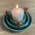 Dancing bears candle holder (dark green)