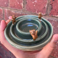 Dancing bears candle holder (light green)
