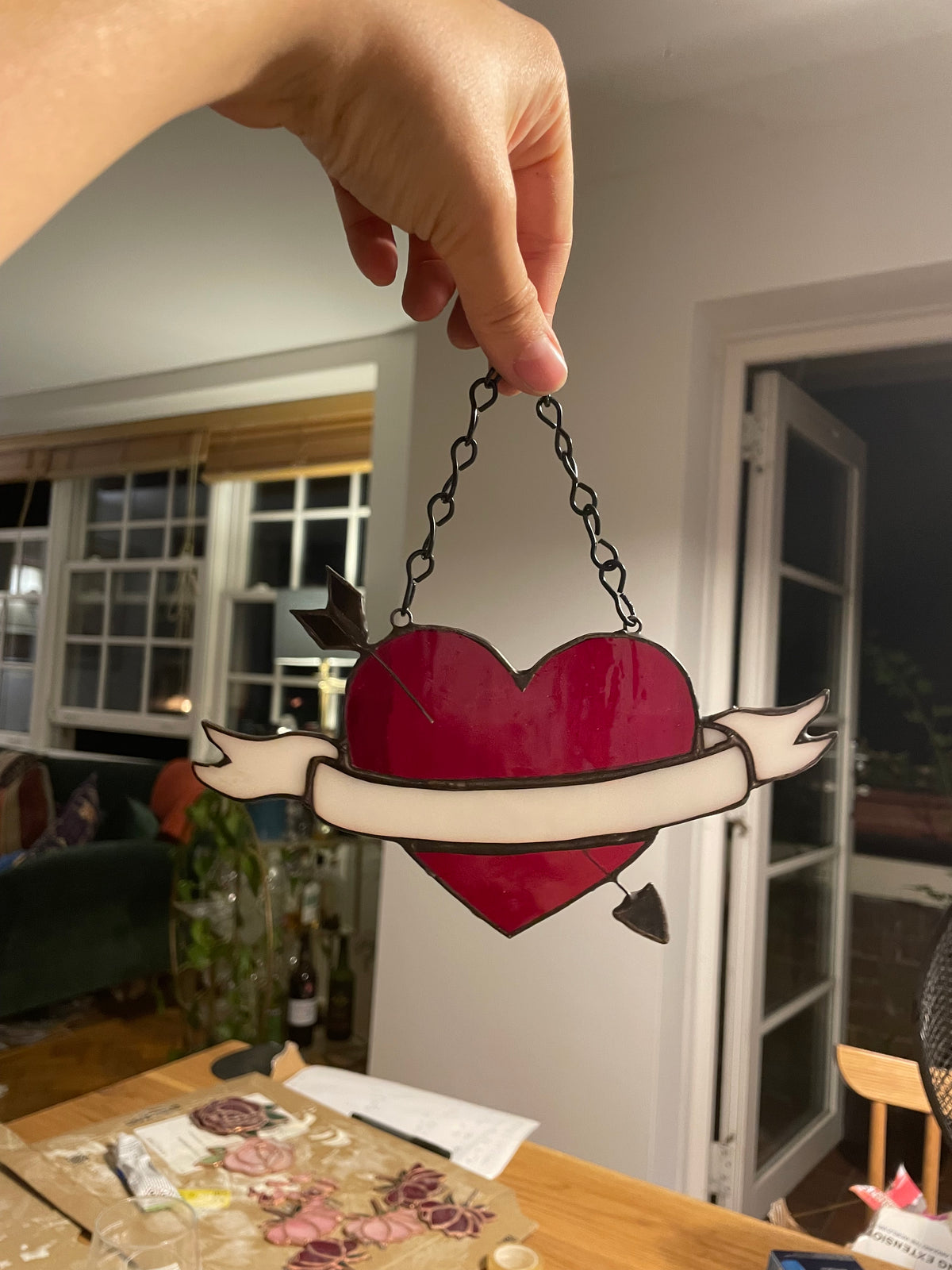 Arrow heart sun catcher